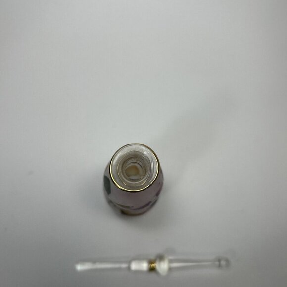 Egyptian hand blown glass perfume bottle gold Watercolour Design With Dauber - Picture 5 of 5